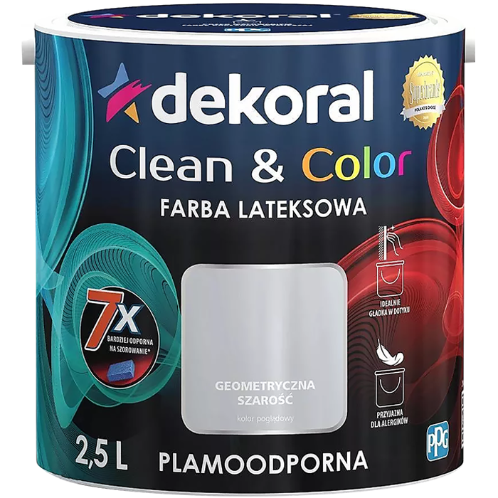 Zdjęcie przedstawiające Dekoral Clean&Color 2,5L;  różne kolory